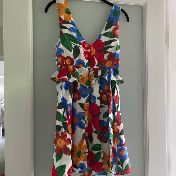 Lush V Neck Floral Mini Dress - Size Small - Picture 3 of 4